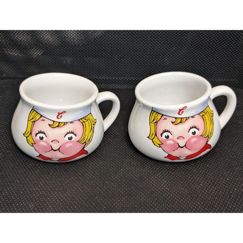 Lot of 2 Vintage Campbell Soup Bowls with Handles